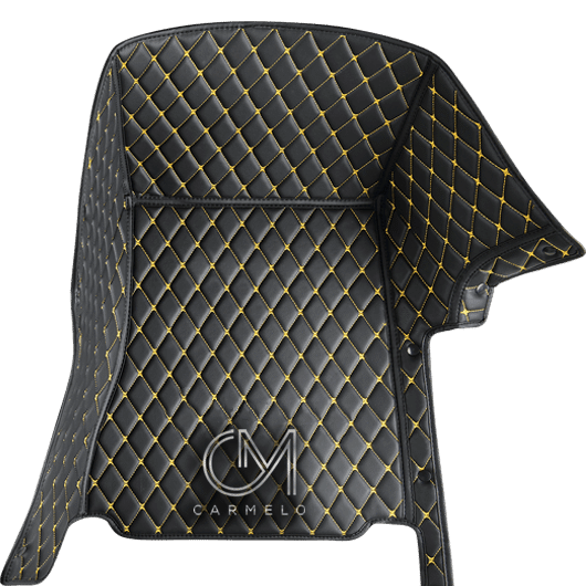 Black and Yellow Luxury Custom Car Floor Mats - Carmelo Car Mats